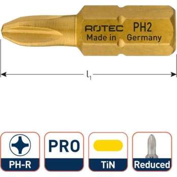 PRO bit PH2R L25 TIN (Phillips) (10st.)