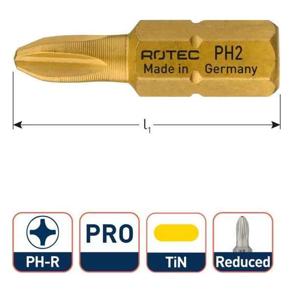 PRO bit PH2R L25 TIN (Phillips) (10st.)