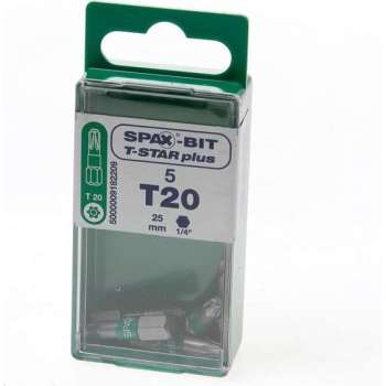 Spax Bit TX20 groen blister van 5 bits