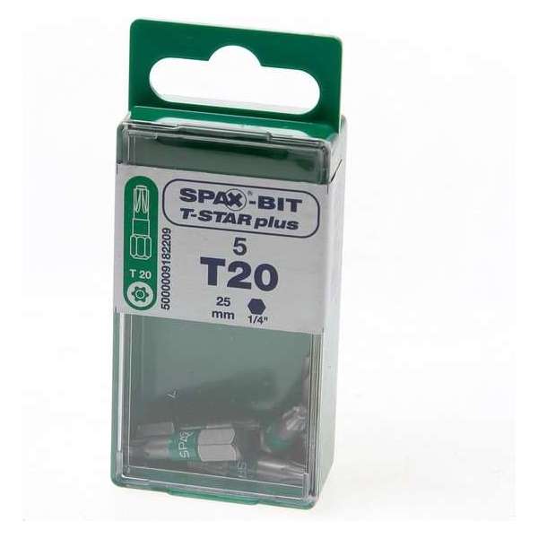 Spax Bit TX20 groen blister van 5 bits