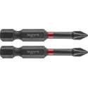 GRAPHITE Bit IMPACT PH 1 x 50 mm, S2 Staal Full Fit Kop, 2 stuks