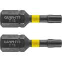 GRAPHITE Bit IMPACT TX 15 x 25 mm, S2 Staal Full Fit Kop, 2 stuks