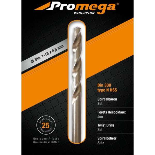 PROMEGA - SET BLANK GESLEPEN BOREN 1-13/0,5 MM - 25 PCS - G - 1-13/0.5 MM - 25 PCS - G