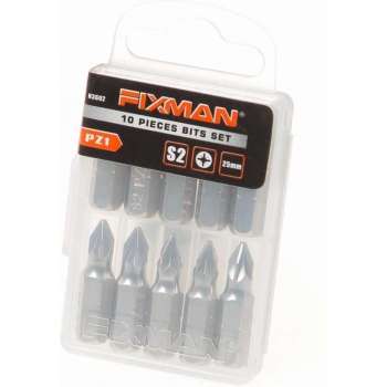 Fixman Bitset 1/4" PZ 1 x 25mm blister van 10 bits