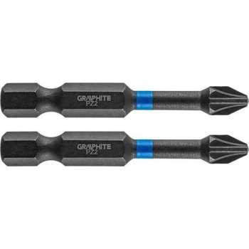 GRAPHITE Bit IMPACT PZ 2 x 50 mm, S2 Staal Full Fit Kop, 2 stuks