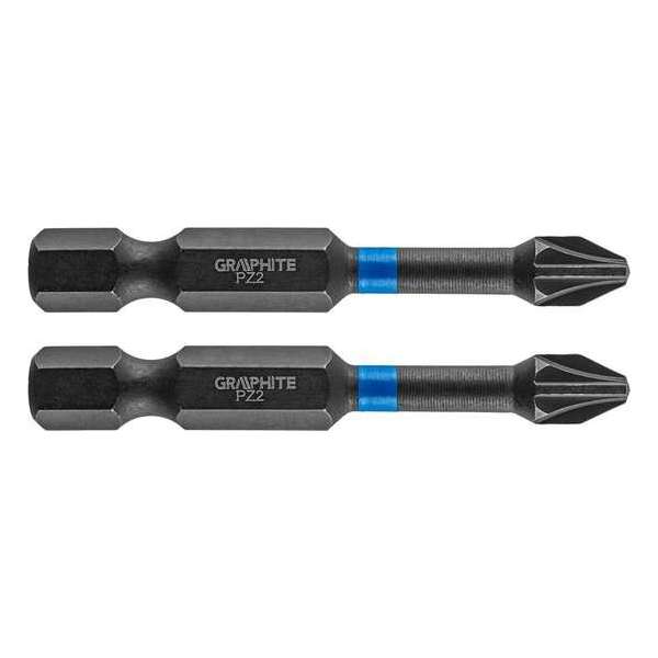 GRAPHITE Bit IMPACT PZ 2 x 50 mm, S2 Staal Full Fit Kop, 2 stuks