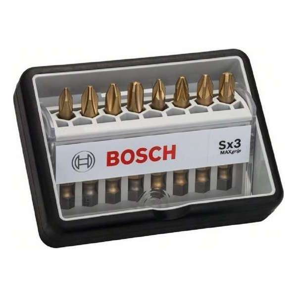 Bosch - 8-delige Robust Line bitset Sx Max Grip 49 mm, 8-delig