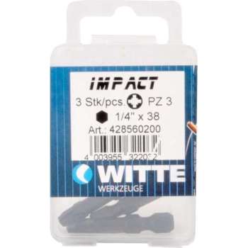 Witte Impact kruiskop bit - PZ 3 - per 3 verpakt