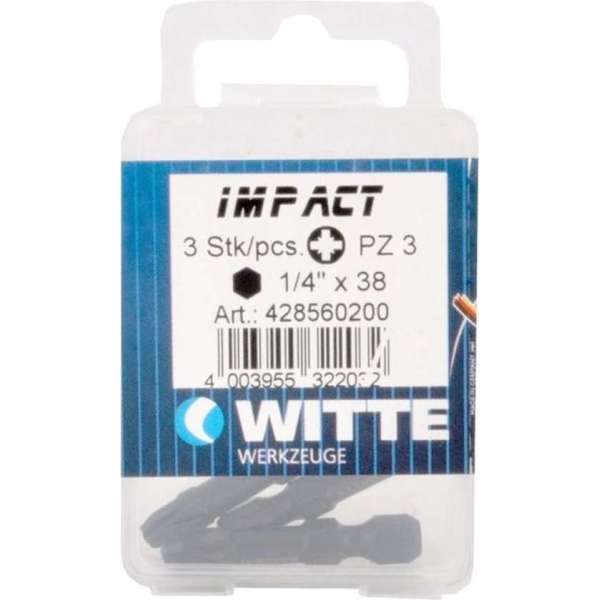 Witte Impact kruiskop bit - PZ 3 - per 3 verpakt