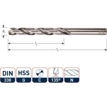 Rotec HHS-G Spiraalboor DIN338 type N  10,5 mm  1 st.