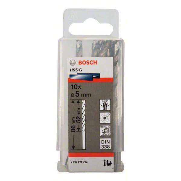 Bosch - Metaalboren HSS-G, Standard 5 x 52 x 86 mm