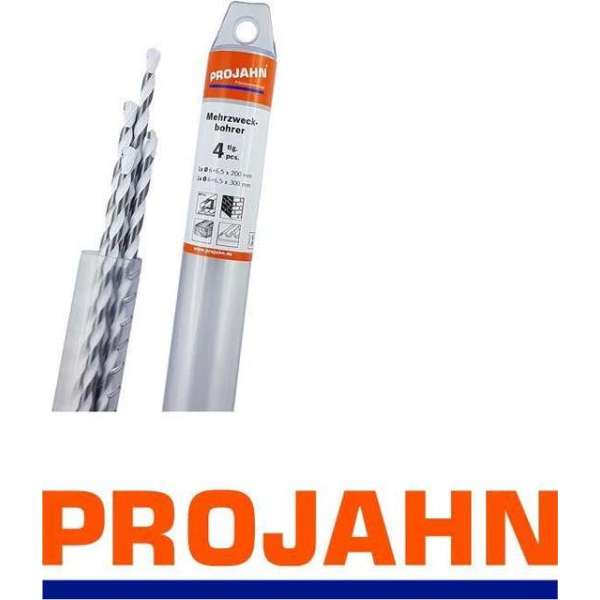 PROJAHN Multifunctionele borenset met hardmetalen punt , 4-dlg., Ø 6x200 + Ø 6x300 + Ø 6,5x200 + Ø 6,5x300