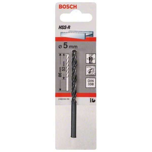 Bosch - Metaalboren HSS-R, DIN 338 5 x 52 x 86 mm