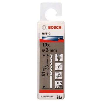 Bosch - Metaalboren HSS-G, Standard 3 x 33 x 61 mm