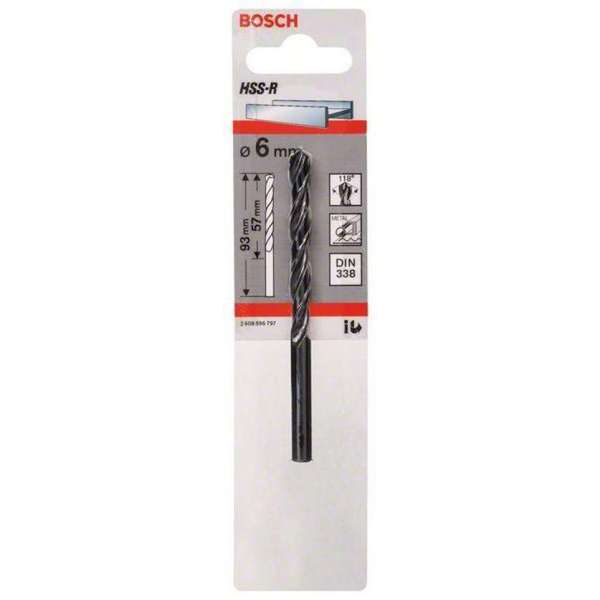 Bosch - Metaalboren HSS-R, DIN 338 6 x 57 x 93 mm