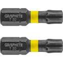 GRAPHITE Bit IMPACT TX 30 x 25 mm, S2 Staal Full Fit Kop, 2 stuks