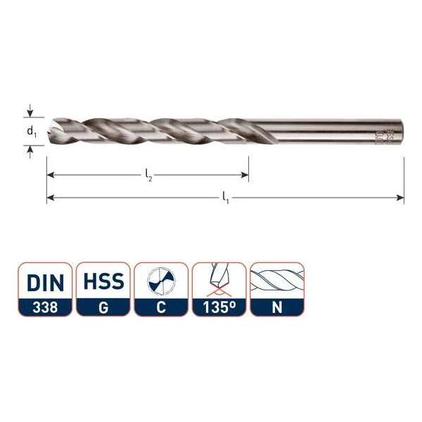 Rotec HHS-G Spiraalboor DIN338 type N  11 mm  1 st.