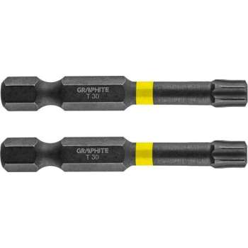 GRAPHITE Bit IMPACT TX 30 x 50 mm, S2 Staal Full Fit Kop, 2 stuks