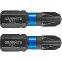 GRAPHITE Bit IMPACT PZ 3 x 25 mm, S2 Staal Full Fit Kop, 2 stuks