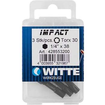 Witte Impact Torx bit - T25 - per 3 verpakt