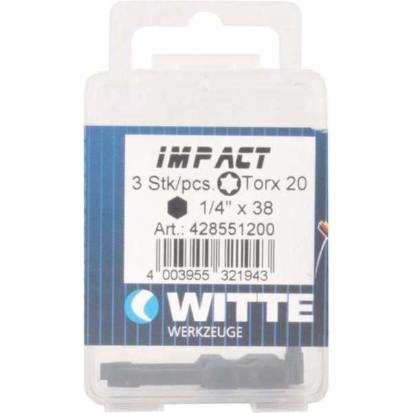 Witte Impact Torx bit - T20 - per 3 verpakt