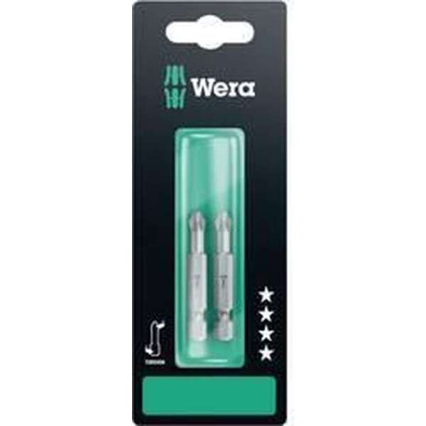 Wera 851/4 Tz Sb Sis Kruis-Bit Ph 3 Gereedschapsstaal Gelegeerd Taai F 6.3 2 Stuks