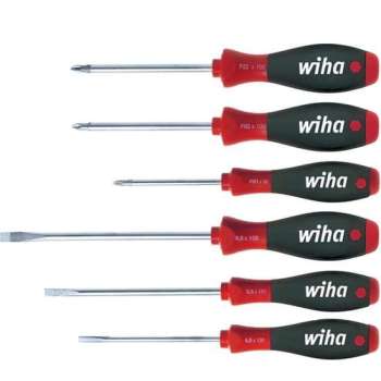 Wiha 302 HK6 01 SoftFinish sleufkop/ Phillips/ Pozidriv-Schroevendraaierset - 6 delig