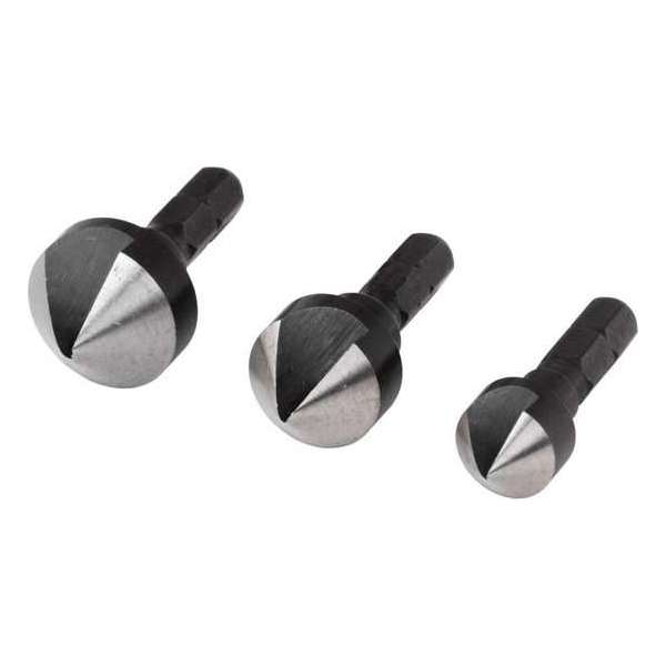 Wolfcraft 2584000 Kegelverzinkboorset 3-delig 12 mm, 16 mm, 19 mm Gereedschapsstaal 1/4 (6.3 mm) 1 set(s)