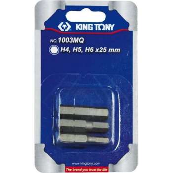 King Tony Schroefbitten set 1/4" 6-kantig - 3 dlg