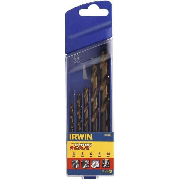 Irwin HSS Turbomax borenset 5-delig 4/5/6/8/10 mm 10502234