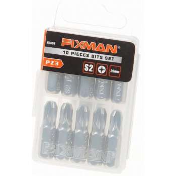 Fixman Bitset 1/4" PZ 3 x 25mm blister van 10 bits