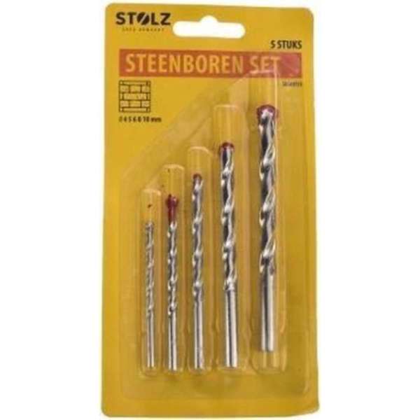 Stolz - Steenboren - Boren - Steen - 4, 5, 6, 8, 10 mm - 5 stuks