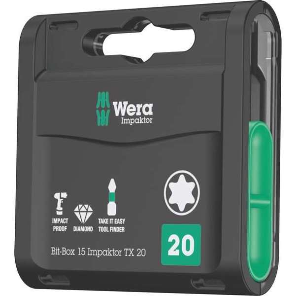 WERA 15x TORX® TX20 867/1 IMP DC Impaktor TX20x25 Bit-Box