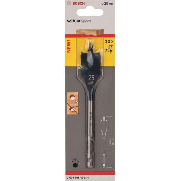 Bosch - Speedborenset Self Cut Speed, zeskant 25 x 152 mm