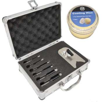 Diamantboor 6 delige set + houder + cool wax - droogboor - tegelboor - wax koeling