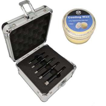 Diamantboor 5 delige set + cool wax - droogboor - tegelboor - wax koeling