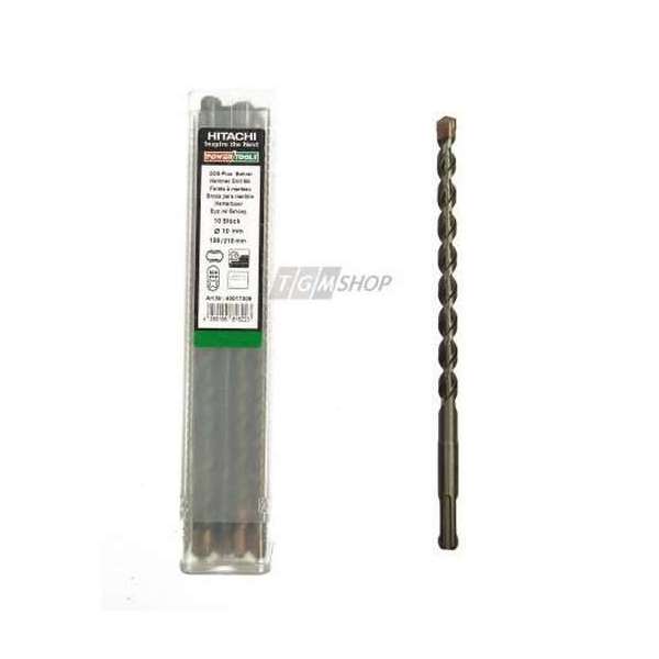 Hitachi Carbide Hammer Drill Bit SDS-Plus, diam. 10 mm 210/150 mm, 2-cutter set of 10