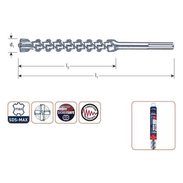 Hamerboor SDS-max Quattro-X ø40,0x450/570