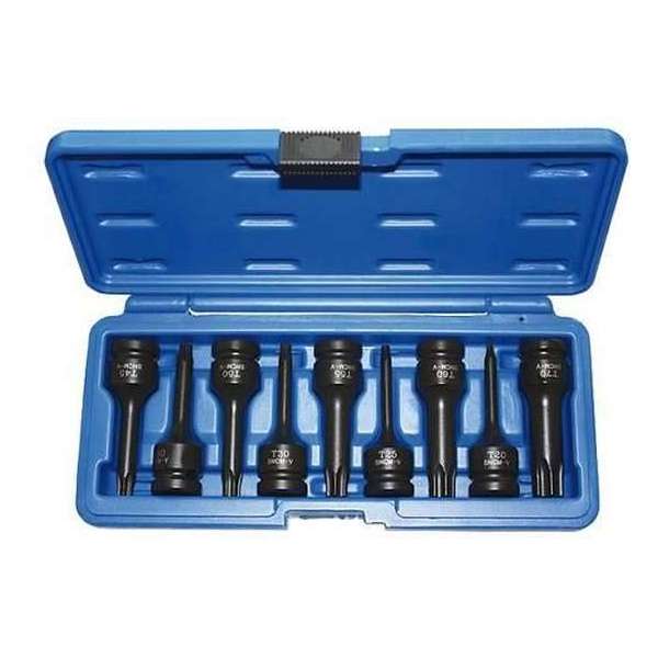 Torx kracht bitset lang 1/2" 9 delig Normex 21-337-2