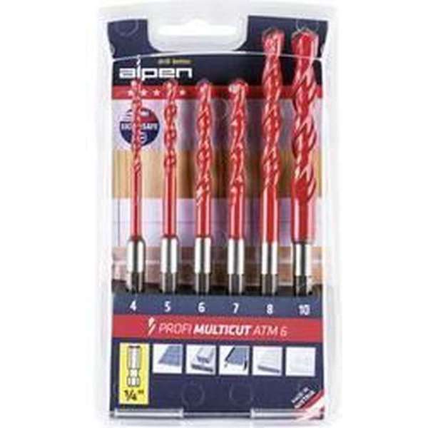 Alpen MultiCut 0000100802100 Carbide Multifunctionele boorset 6-delig 1/4 (6.3 mm) 1 stuk(s)