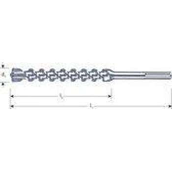 Steenboor, Betonboor, Hamerboor 4-snijder 25 mm x 400 mm werklengte SDS-max aansluiting