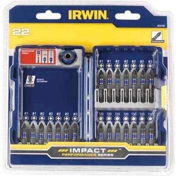 1923436 Irwin Impact Bitset 22 Stuks, Phillips, Pozidriv, Torx