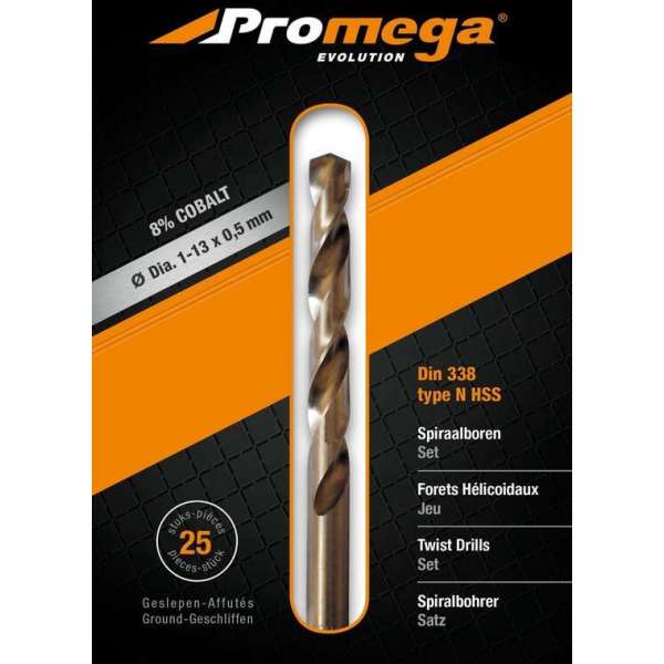 PROMEGA - SET COBALT BOREN 1-13/0,5 MM - 25 PCS - CO - 1-13/0.5 MM - 25 PCS - CO