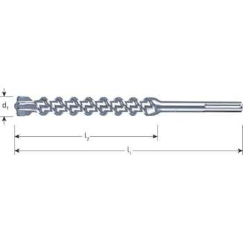 Steenboor, Betonboor, Hamerboor  4-snijder 14 mm x 400 mm werklengte voor SDS-max aanlsuiting