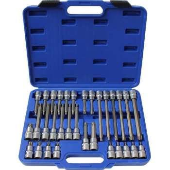 Torx bitset met diverse lengtes bits, 1/2" - Normex, 30 delig