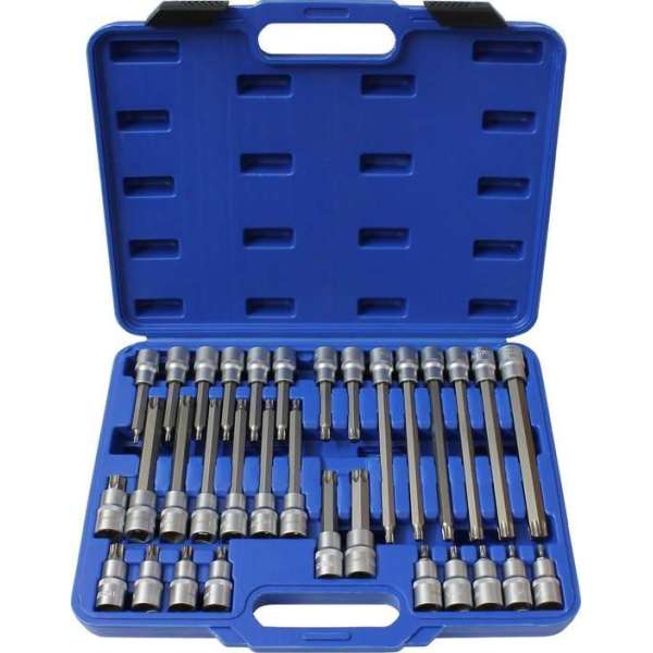 Torx bitset met diverse lengtes bits, 1/2" - Normex, 30 delig