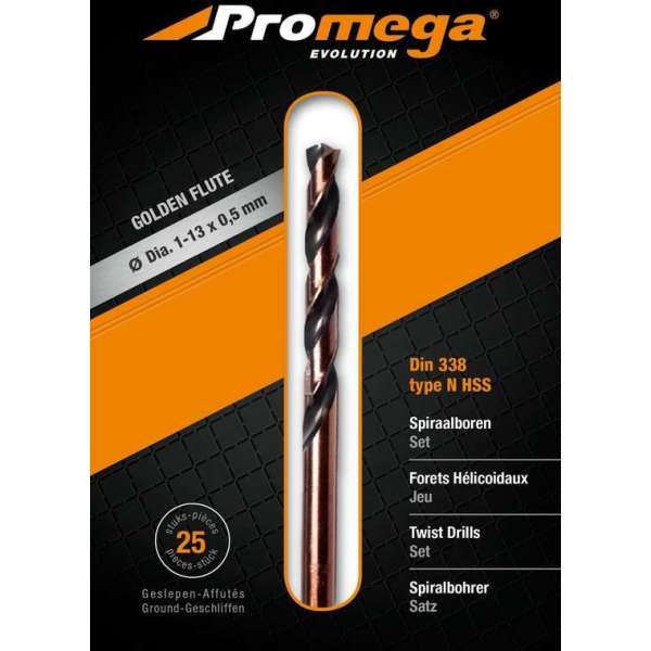 PROMEGA - SET GF GESLEPEN BOREN 1-13/0,5 MM - 25 PCS - GF - 1-13/0.5 MM - 25 PCS - GF