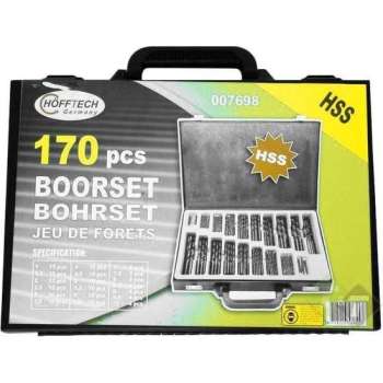 Borenset 170 delig, HSS, Boor set titanium