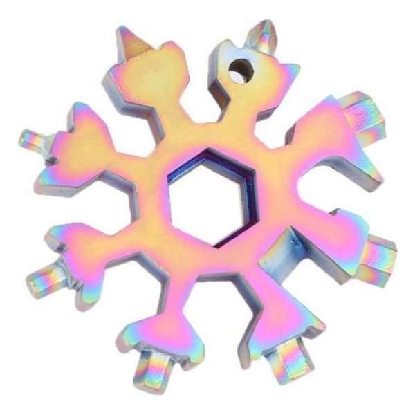 Fietsen - Snowflake 18-in-1 Multitool - Gereedschap - Sneeuwvlok - 18 delig - Flessenopener - Inbussleutel - Multicolor