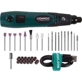 VONROC Roterende Multitool – 4V – Incl. 31-delige accessoire set & opbergtas